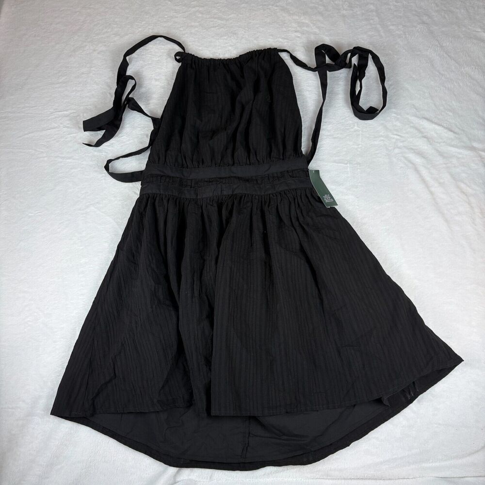 Wild Fable Fit & Flare Dress Womens 2XL Black Pleated Backless Target Tie Back‎